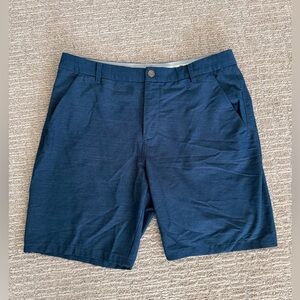 Puma Men's Dark Blue Flat-Front Shorts 36